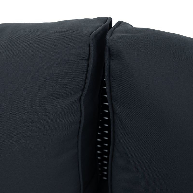 Kerti rattan szett, akácfa, fekete/szürke/természetes, MALKOM