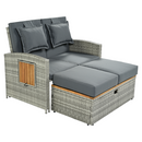 Kerti rattan heverő, szürke/természetes, MALORY