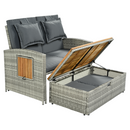 Kerti rattan heverő, szürke/természetes, MALORY