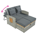 Kerti rattan heverő, szürke/természetes, MALORY