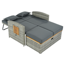 Kerti rattan heverő, szürke/természetes, MALORY