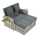 Kerti rattan heverő, szürke/természetes, MALORY