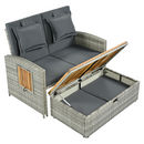 Kerti rattan heverő, szürke/természetes, MALORY