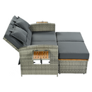 Kerti rattan heverő, szürke/természetes, MALORY