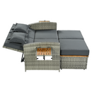 Kerti rattan heverő, szürke/természetes, MALORY