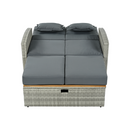 Kerti rattan heverő, szürke/természetes, MALORY