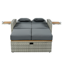 Kerti rattan heverő, szürke/természetes, MALORY