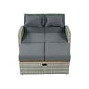 Kerti rattan heverő, szürke/természetes, MALORY