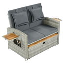 Kerti rattan heverő, szürke/természetes, MALORY