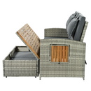 Kerti rattan heverő, szürke/természetes, MALORY