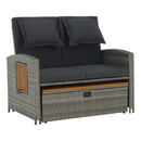 Kerti rattan heverő, szürke/természetes, MALORY