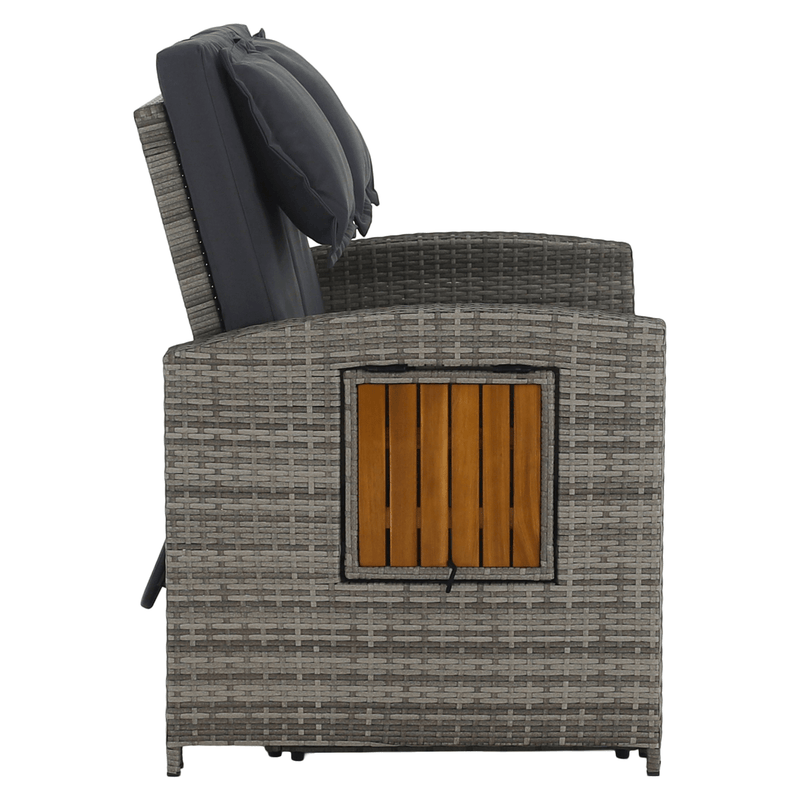 Kerti rattan heverő, szürke/természetes, MALORY