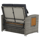 Kerti rattan heverő, szürke/természetes, MALORY