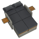 Kerti rattan heverő, szürke/természetes, MALORY