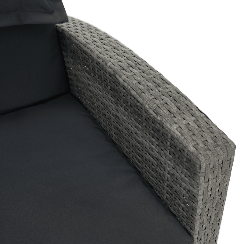 Kerti rattan heverő, szürke/természetes, MALORY