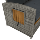 Kerti rattan heverő, szürke/természetes, MALORY