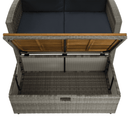 Kerti rattan heverő, szürke/természetes, MALORY