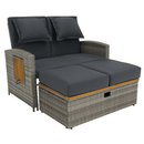 Kerti rattan heverő, szürke/természetes, MALORY