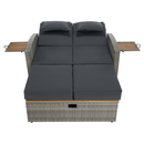 Kerti rattan heverő, szürke/természetes, MALORY