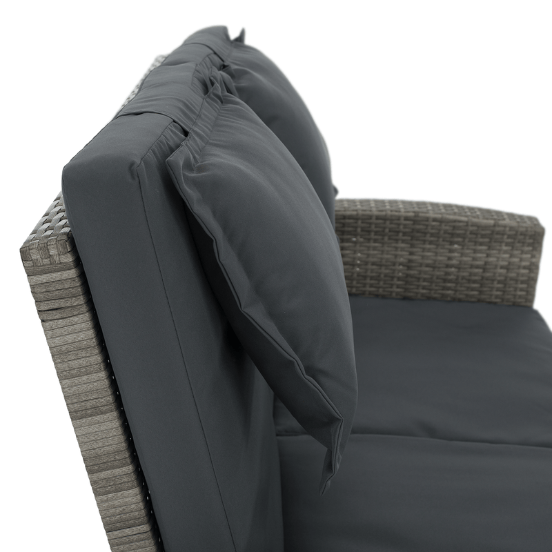 Kerti rattan heverő, szürke/természetes, MALORY