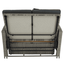 Kerti rattan heverő, szürke/természetes, MALORY