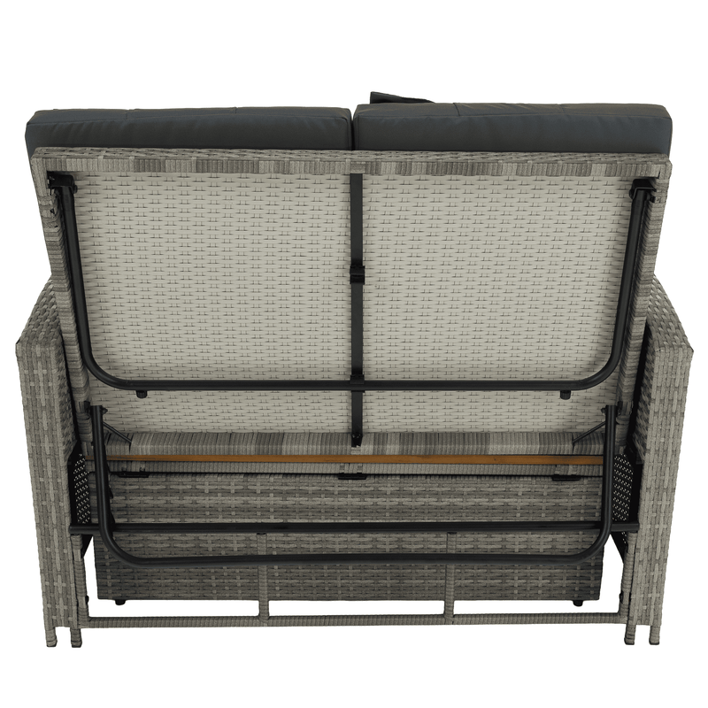 Kerti rattan heverő, szürke/természetes, MALORY