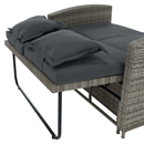 Kerti rattan heverő, szürke/természetes, MALORY