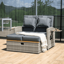 Kerti rattan heverő, szürke/természetes, MALORY