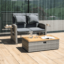 Kerti rattan heverő, szürke/természetes, MALORY