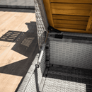 Kerti rattan heverő, szürke/természetes, MALORY