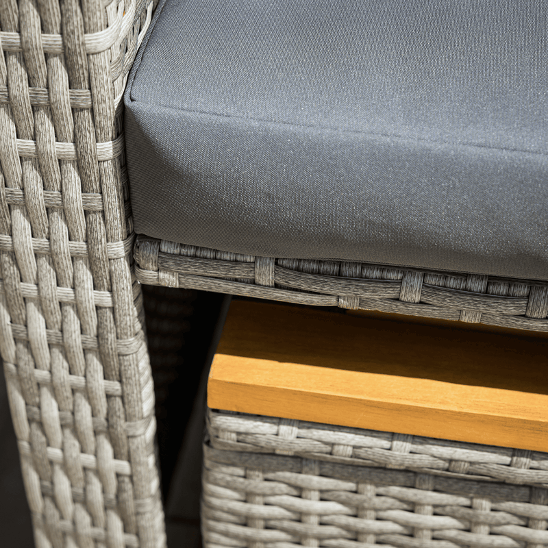 Kerti rattan heverő, szürke/természetes, MALORY