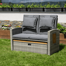 Kerti rattan heverő, szürke/természetes, MALORY