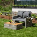 Kerti rattan heverő, szürke/természetes, MALORY