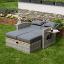 Kerti rattan heverő, szürke/természetes, MALORY