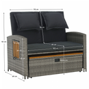 Kerti rattan heverő, szürke/természetes, MALORY