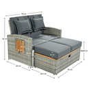 Kerti rattan heverő, szürke/természetes, MALORY