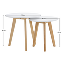 2 dohányzóasztal szett, fém, fehér/bükk, MALTO 2 NEW