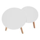 2 dohányzóasztal szett, fém, fehér/bükk, MALTO NEW