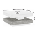 Dohányzóasztal, fehér/ beton, MANDY