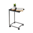 Kisasztal, fekete/fém ezüst, MANNY