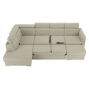 Luxus kivitelű ülőgarnitúra, bézs/téglavörös, balos, MARIETA U