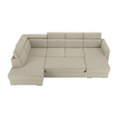 Luxus kivitelű ülőgarnitúra, bézs/téglavörös, balos, MARIETA U