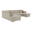 Luxus kivitelű ülőgarnitúra, bézs/téglavörös, balos, MARIETA U