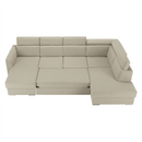 Luxus kivitelű ülőgarnitúra, bézs/téglavörös, jobbos, MARIETA U