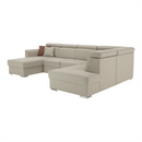 Luxus kivitelű ülőgarnitúra, bézs/téglavörös, jobbos, MARIETA U