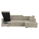 Luxus kivitelű ülőgarnitúra, bézs/téglavörös, jobbos, MARIETA U