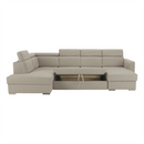 Luxus kivitelű ülőgarnitúra, bézs/téglavörös, jobbos, MARIETA U