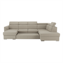 Luxus kivitelű ülőgarnitúra, bézs/téglavörös, jobbos, MARIETA U