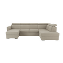 Luxus kivitelű ülőgarnitúra, bézs/téglavörös, jobbos, MARIETA U