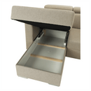 Luxus kivitelű ülőgarnitúra, bézs/téglavörös, jobbos, MARIETA U